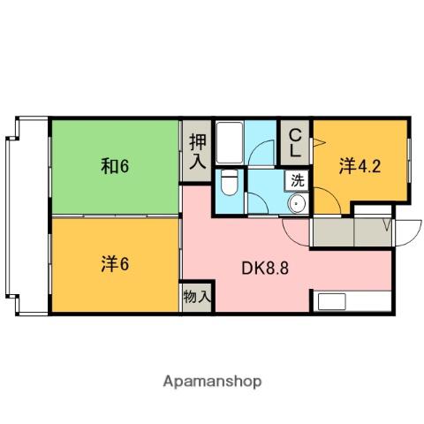 アーバンプラザ向ヶ丘A棟(3DK/2階)の間取り写真