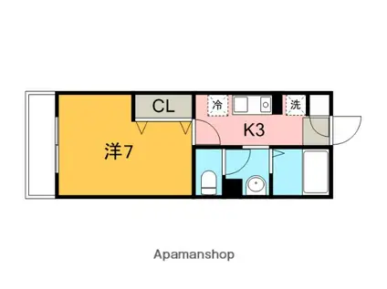 アーバンベルテ(1K/3階)の間取り写真