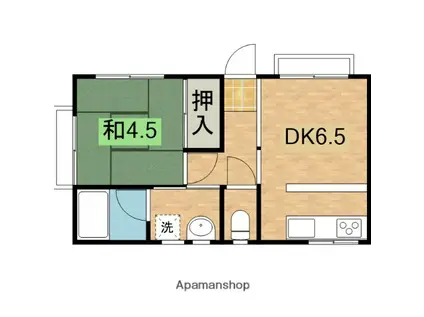 サクマハイツパートⅠ(1DK/2階)の間取り写真