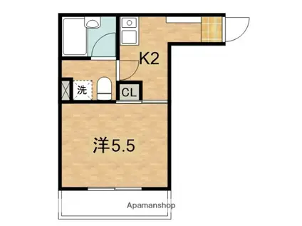 GARDEN HILLS(1K/2階)の間取り写真