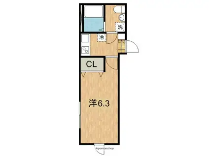 フローライト日吉ドゥーエ(1K/1階)の間取り写真