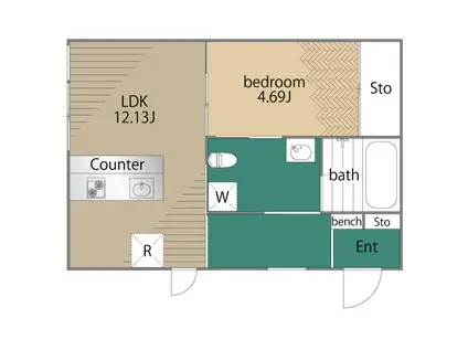 尾山台二丁目戸建(1LDK/1階)の間取り写真