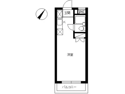 スカイコート向ヶ丘遊園第2(ワンルーム/1階)の間取り写真