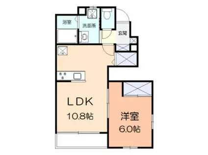 ルミナスクレスト(1LDK/1階)の間取り写真