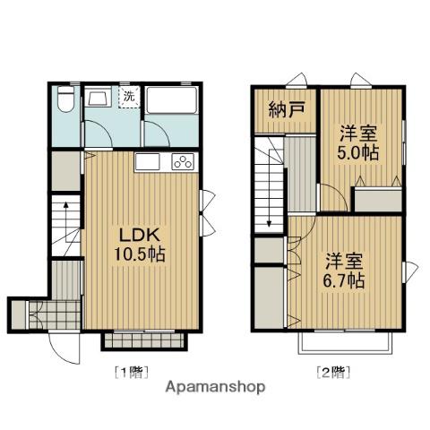 駒岡ユウタウンD・E(2LDK)の間取り写真