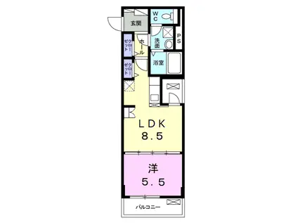 LE LIEN 絆(1LDK/4階)の間取り写真