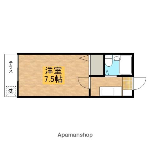 ヒルトップハイツ(1K/2階)の間取り写真