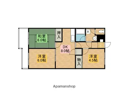 ハイムサンライズ(3DK/3階)の間取り写真