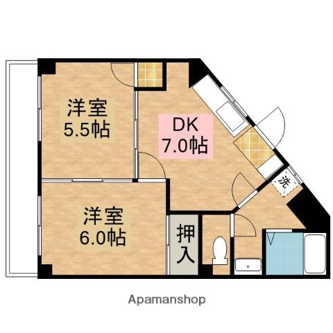 グレース多摩川(2DK/3階)の間取り写真