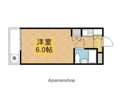 ウィング百合ヶ丘(ワンルーム/2階)の間取り写真