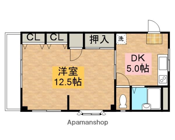 ドナールランド(1DK/1階)の間取り写真