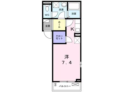 クレスト ミュー(1K/2階)の間取り写真