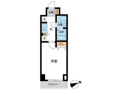 CASSIA KAWASAKI RESIDENCE(1K/4階)の間取り写真