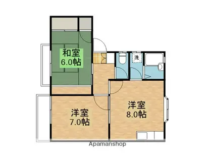 グランビア 麻生(2DK/2階)の間取り写真