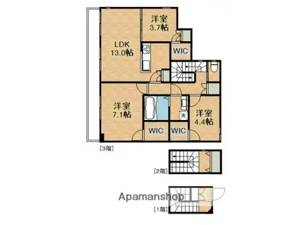 VILLETTA稲田堤(3LDK/1階)の間取り写真