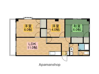 ヴェルアージュ(3LDK/1階)の間取り写真