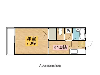 ジャンポールB(1K/2階)の間取り写真