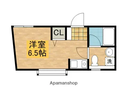 ベル・パティオ(ワンルーム/2階)の間取り写真