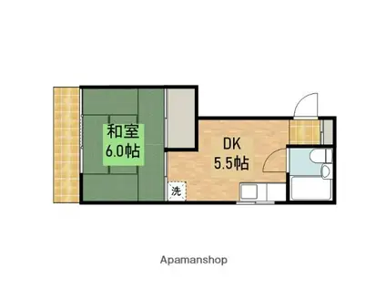 ハイツ堀内(1DK/2階)の間取り写真