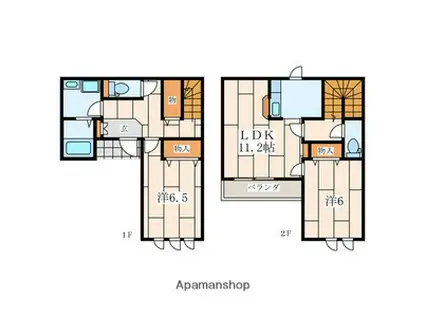 コルティーレ羽沢(2LDK)の間取り写真