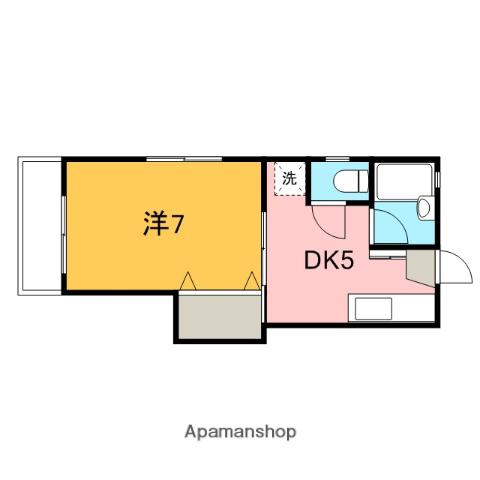エスポワールⅡ(1DK/1階)の間取り写真