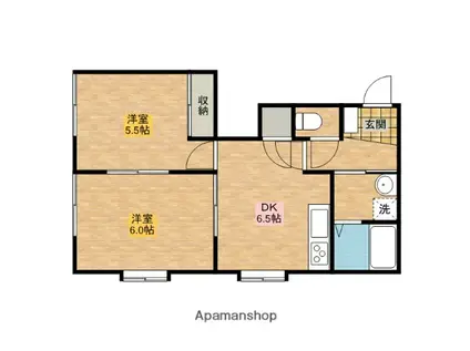 ハイツエクセル(2DK/1階)の間取り写真