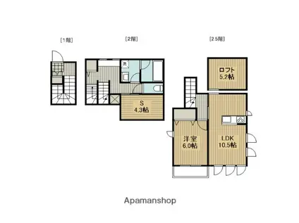 HALELEA(1SLDK/2階)の間取り写真