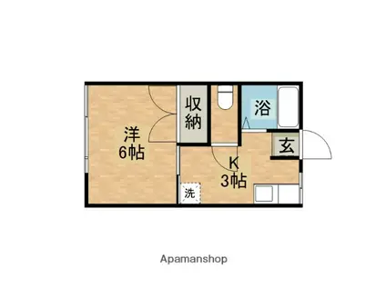 コーポルピナス(1K/2階)の間取り写真