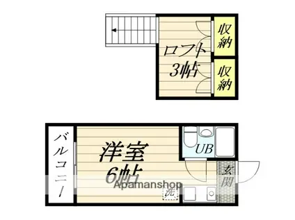 パンシオン鶴見(ワンルーム/2階)の間取り写真