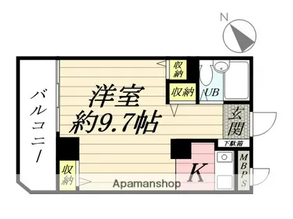 コスモ横浜鶴見(ワンルーム/2階)の間取り写真