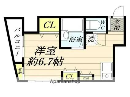 京浜東北・根岸線 鶴見駅 徒歩13分 2階建 築58年(ワンルーム/1階)の間取り写真