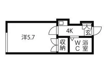 レオパレスコスモ川崎(1K/1階)の間取り写真