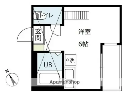 G・Aヒルズ武蔵小杉(ワンルーム/2階)の間取り写真