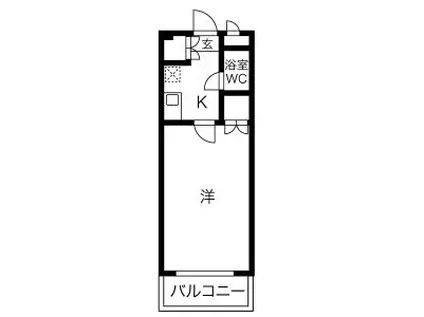 菊名ガーデンヒルズE(1K/4階)の間取り写真