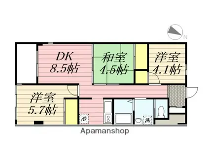 マイタウン海岸通(3DK/2階)の間取り写真