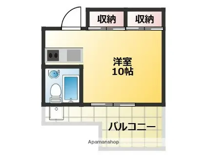 シャイン元住吉(ワンルーム/3階)の間取り写真