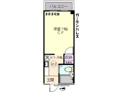 ガーデンパレス(1K/3階)の間取り写真