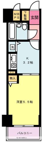 ライオンズプラザ川崎第2(1K/3階)の間取り写真