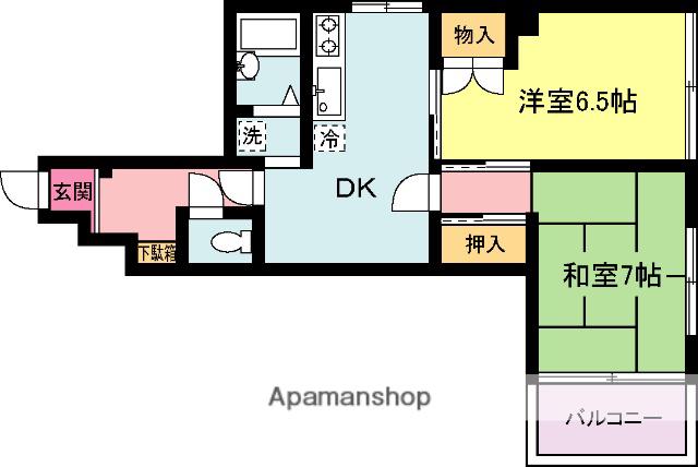 エステート鳥養(2DK/3階)の間取り写真