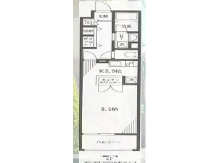 ユーロステージ(1K/1階)の間取り写真