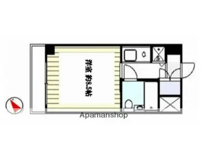 マンション掃部山公園(1K/4階)の間取り写真