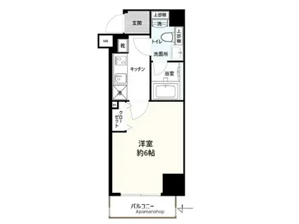 スパシエ ソリデ 武蔵小杉(1K/4階)の間取り写真