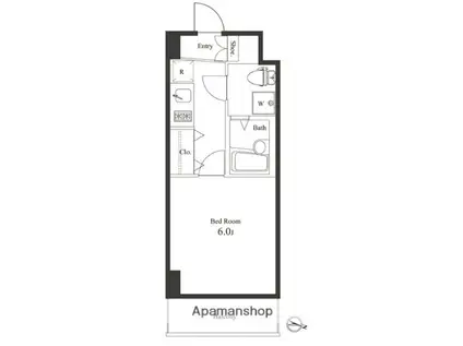 ヴェルト横浜吉野町(1K/6階)の間取り写真