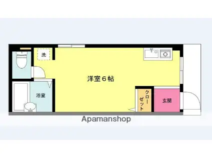 南武線 矢向駅 徒歩13分 3階建 築35年(ワンルーム/1階)の間取り写真