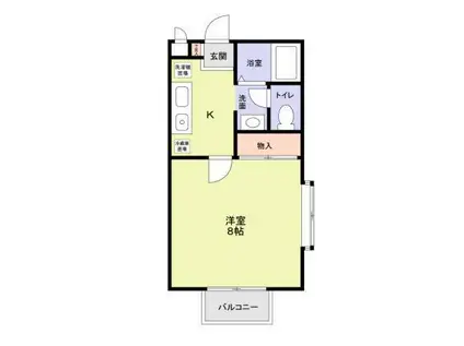 ガーデンヒルズ日吉ウエスト(1K/1階)の間取り写真