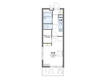 レオパレスエスポワール六郷(1K/2階)の間取り写真