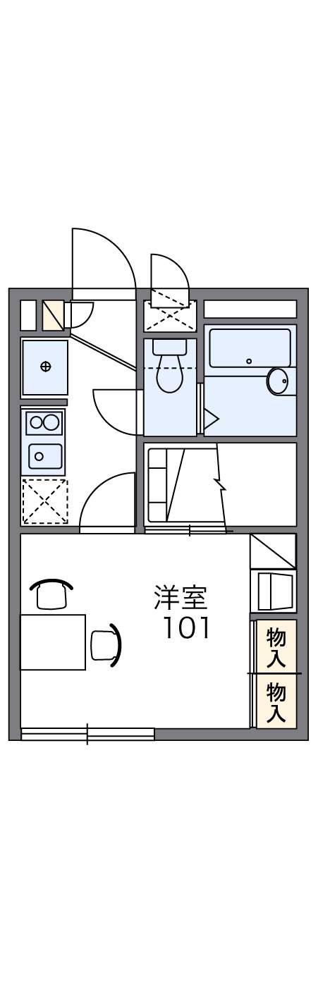 レオパレス元橋本Ⅱ(1K/1階)の間取り写真