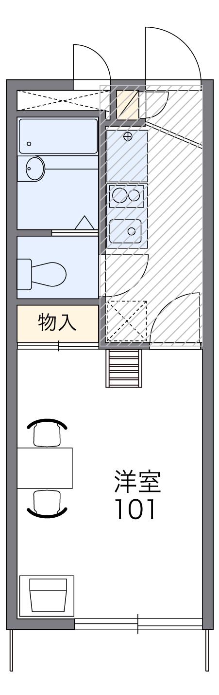 レオパレス道(1K/2階)の間取り写真