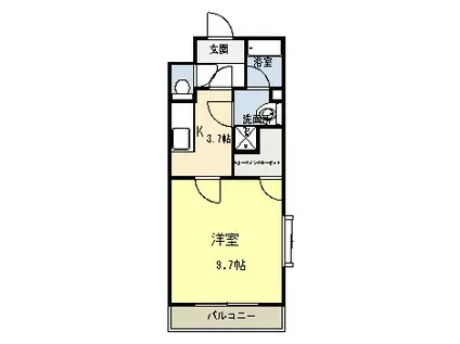 J・OHSUMI(1K/2階)の間取り写真