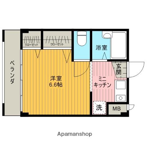 J・K MANSION2(1K/3階)の間取り写真